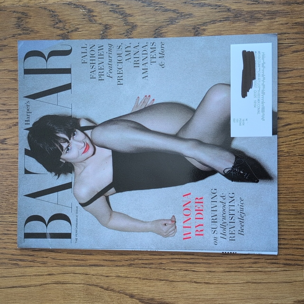 Harper's Bazaar Magazine The Performance Issue Winona Ryder August 2024